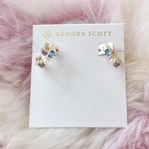 Kendra Scott Blue Crystal and Pearl Gold Tone Ear Climbers